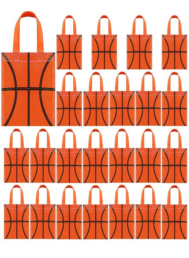Mimind 24-Piece Basketball Non-Woven Party Favor Bags with Handles - 7.8 x 7.8 Inch, Perfect for Sports Theme Party, Baby Shower, Birthday - Image 1